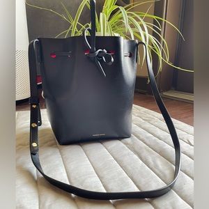 Mansur gavriel mini bucket bag black/flamma